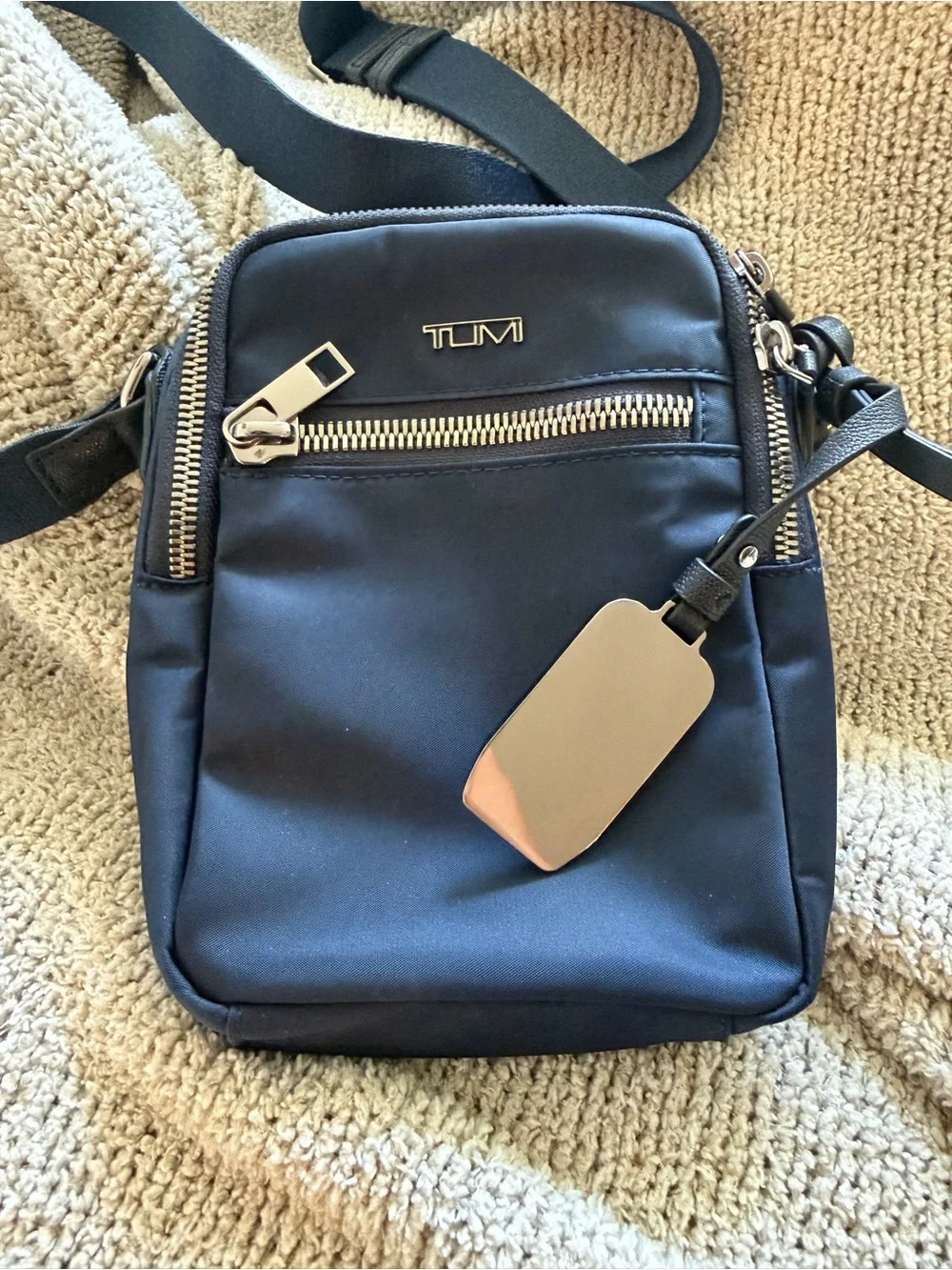 TUMI Navy Crossbody Travel Pouch
